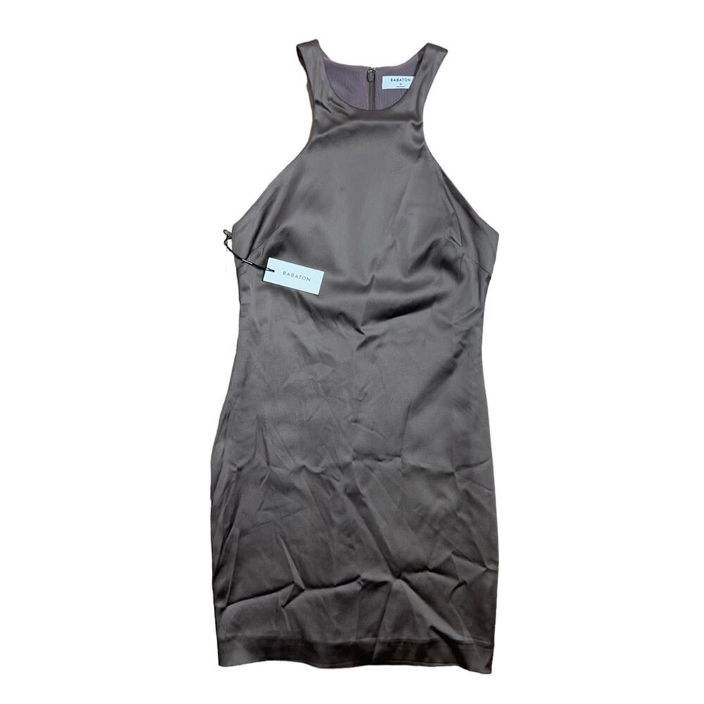 NWT Babaton Aritzia Taupe Racerback Sleeveless Dress Size 0 - Picture 2 of 14